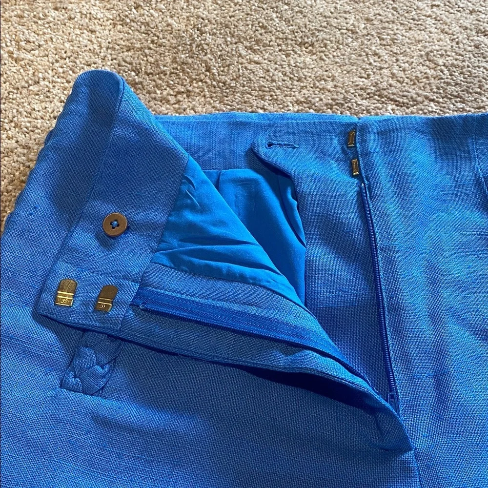 Veronica Beard Dova Azure Blue Wide-Leg Pants Size 10 - Picture 4 of 16